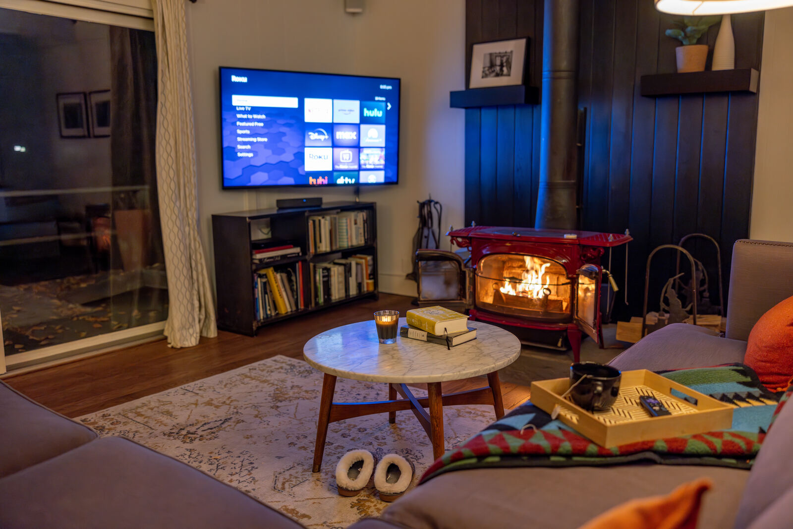 Evening by the vintage wood stove